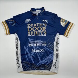 Voler Deaths Door Spirits Cycling Jersey Mens Large Blue Short Sleeve V15252 USA
